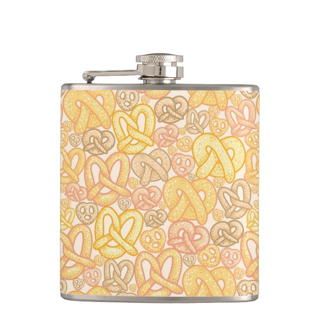 Pretzel Pattern Hip Flask (Front)