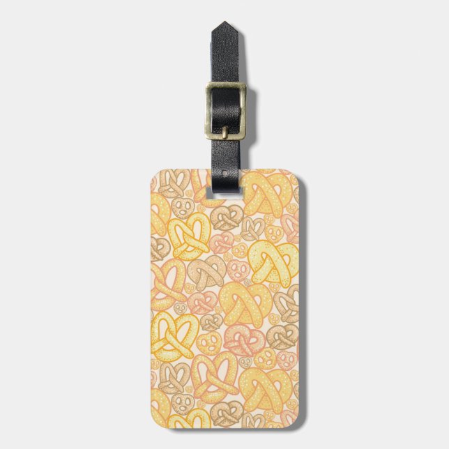 Pretzel Pattern Luggage Tag (Front Vertical)