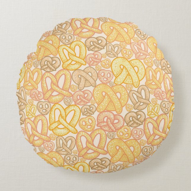 Pretzel Pattern Round Pillow (Front)