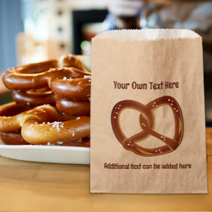 Pretzel - Soft Bread Knot - 2 lines custom text Favour Bag