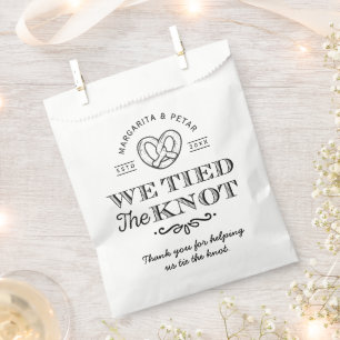 Pretzel We Tied The Knot Thank You Wedding Favour Bag