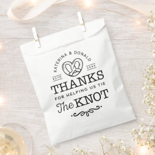Pretzel We Tied The Knot Wedding Favour Bag