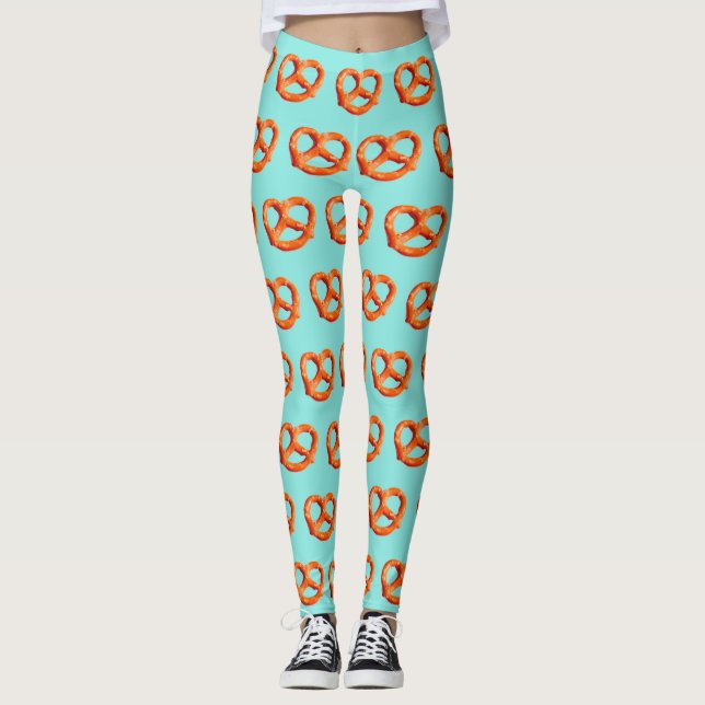 Pretzels Teal 4Nina Leggings (Front)