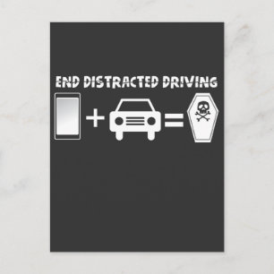 Prevent Distracted Driving Awareness Driver Car Postcard