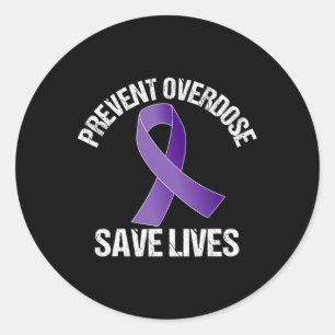 Prevent Overdose Save Lives Opioid Awareness Classic Round Sticker