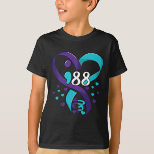 Prevention Awareness 988 Heart Teal And Purple T-Shirt