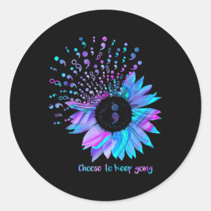 Prevention Awareness Choose To Keep Going Classic Round Sticker