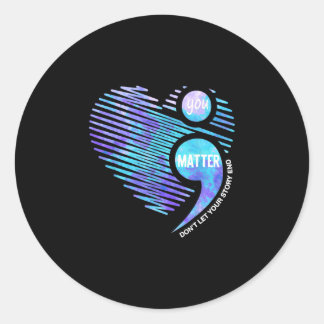 Prevention awareness don't let story end heart classic round sticker