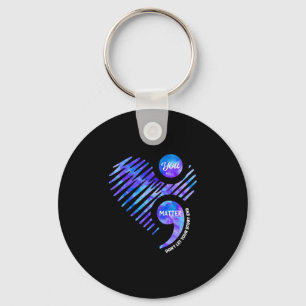 Prevention awareness don't let story end heart keychain