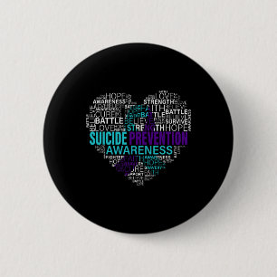 Prevention Awareness Fight Hope Strong Warriors 2 Inch Round Button