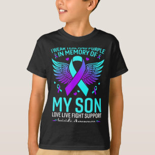 Prevention Awareness I Wear Teal Purple For My Son T-Shirt