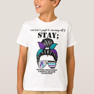 Prevention Awareness Mental Health Support Messy B T-Shirt