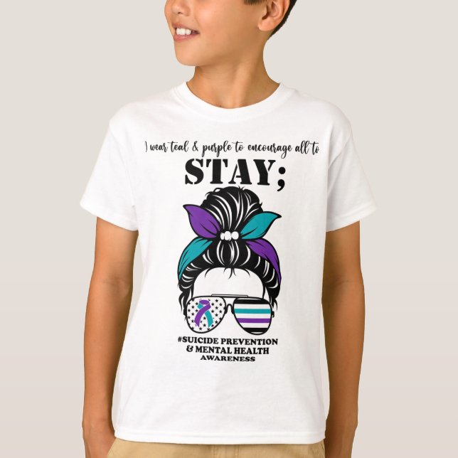 Prevention Awareness Mental Health Support Messy B T-Shirt (Front)