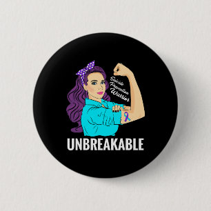 Prevention Awareness Mental Health Warrior 2 Inch Round Button