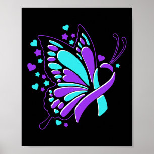 Prevention Awareness Month Butterfly Ribbon  Poster