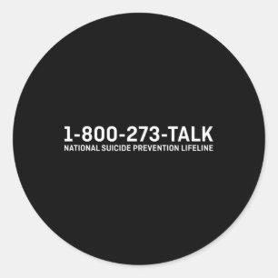 Prevention Awareness Products Hotline Lifeline 1 Classic Round Sticker