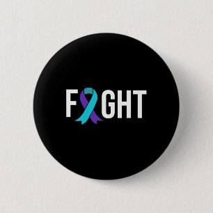 Prevention Awareness Purple Teal Ribbon 2 Inch Round Button