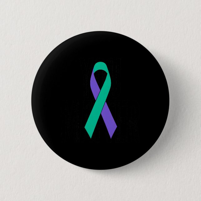 Prevention Awareness Ribbon Support 2 Inch Round Button (Front)