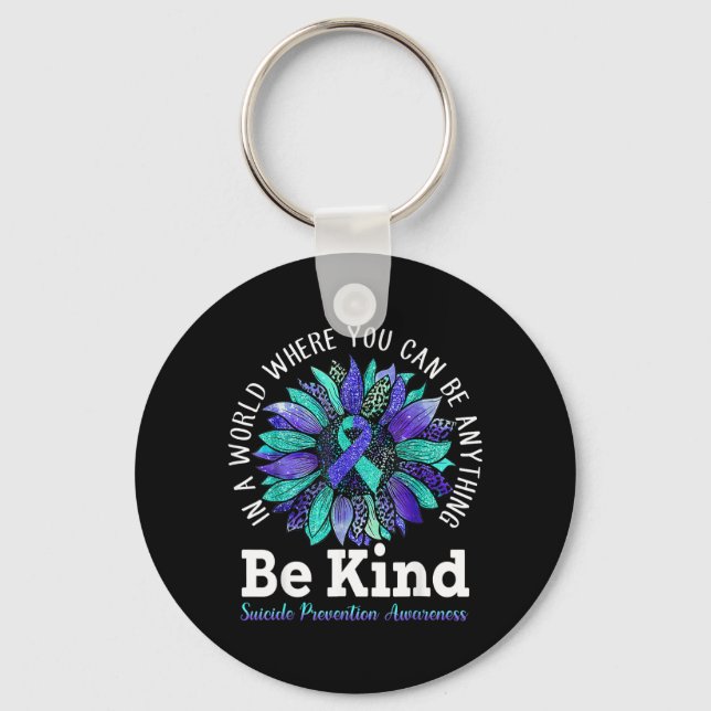 Prevention Awareness Week Be Kind Leopard Suower Keychain (Front)