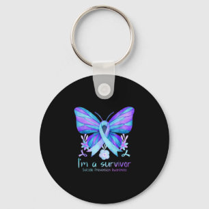 Prevention awareness week butterfly a survivor keychain