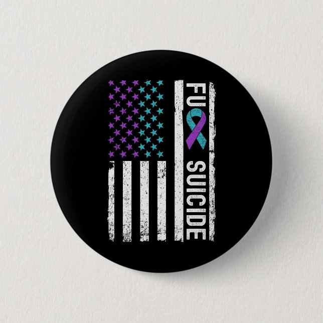 Prevention Week Awareness Month American Flag  2 Inch Round Button (Front)