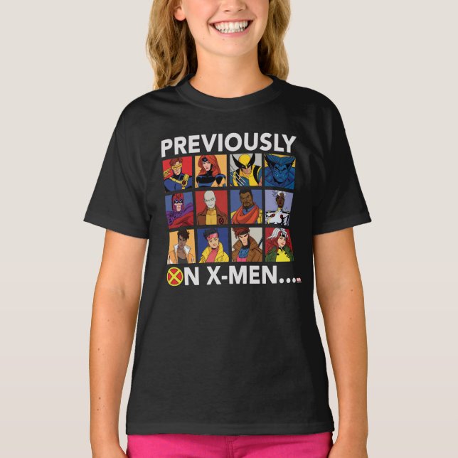 "Previously On X-Men…" T-Shirt (Front)