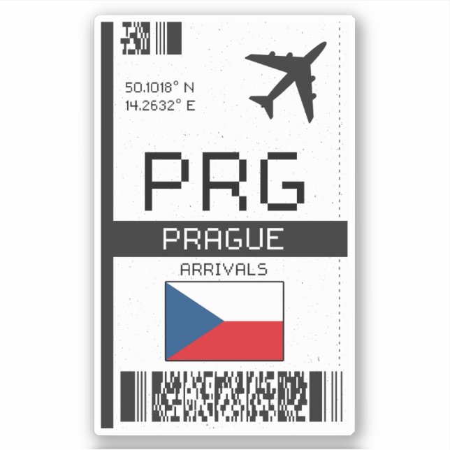 PRG Prague Boarding Pass - Czech Republic Travel (Front)