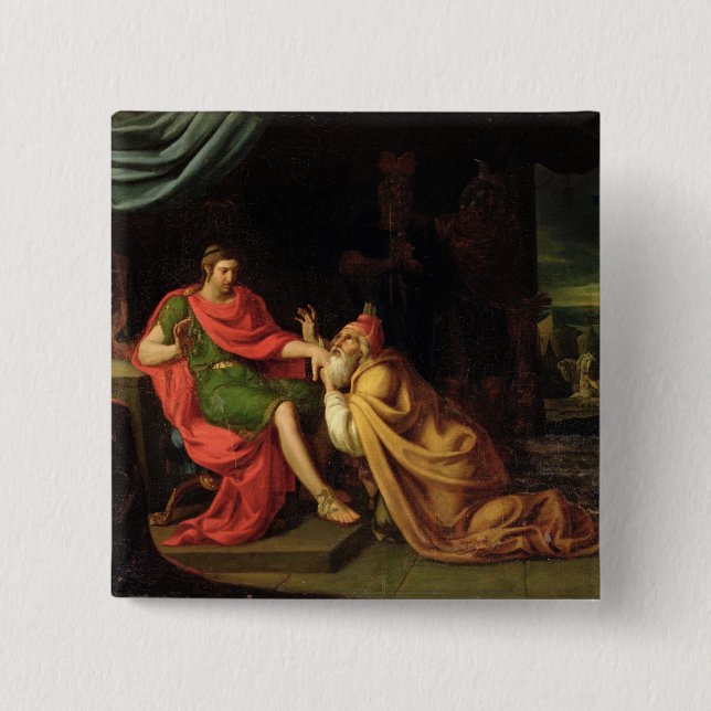 Priam and Achilles 2 Inch Square Button (Front)