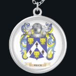 Price Coat of Arms (Family Crest) Silver Plated Necklace<br><div class="desc">Use the search tool at my store to find other Price merchandise. Price Coat of Arms (Family Crest) products avaiable on tshirts, sweatshirts, kids shirts, infant onsies, stickers, magnets, and much more Price clothing fully customizable to your specifcations. Great for family reunions or gifts for the relatives. If you like...</div>