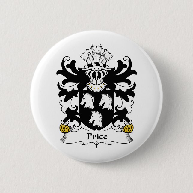 Price Family Crest 2 Inch Round Button (Front)