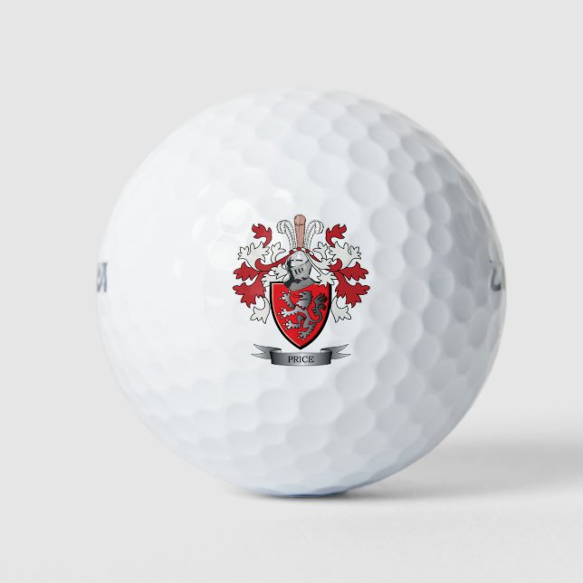 Price Family Crest Coat of Arms Golf Balls (Front)