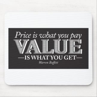 Price is what you page - white on black mouse pad