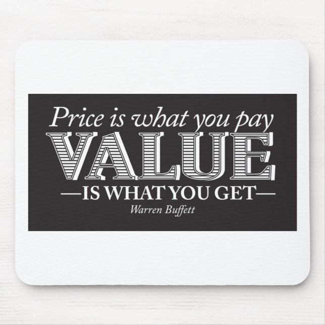Price is what you page - white on black mouse pad (Front)