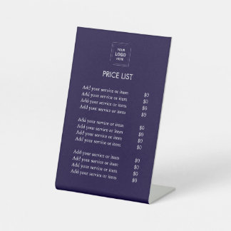 Price List | Business Logo Modern blue colour Pedestal Sign