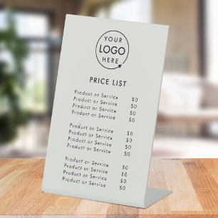 Price List Grey Logo Business Modern Pedestal Sign