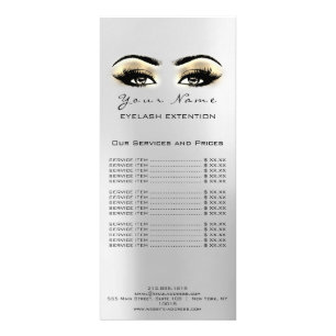 Price List Lashes Extension Makeup Artist Aestheti Rack Card