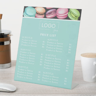 Price List | Logo French Macaron Mint Patisserie Pedestal Sign