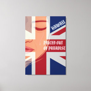 PRICED OUT OF PARADISE - CRYING WAHINE HI Flag Canvas Print