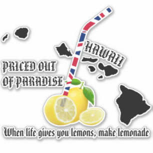 PRICED OUT OF PARADISE LEMONADE HI Flag Straw