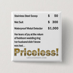 "Priceless" 2 Inch Square Button