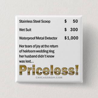 "Priceless" 2 Inch Square Button