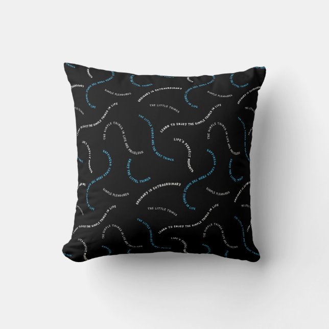 Priceless | Abstract Wavy text pattern Throw Pillow (Front)