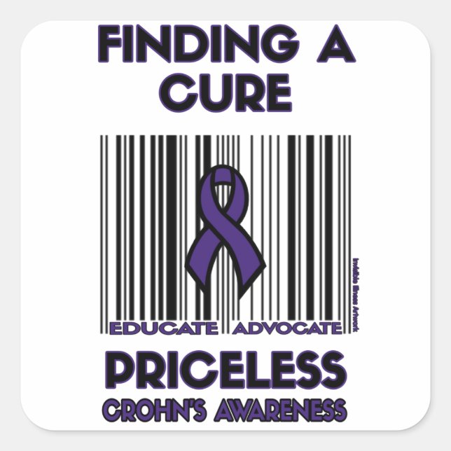 Priceless...Crohn's Square Sticker (Front)