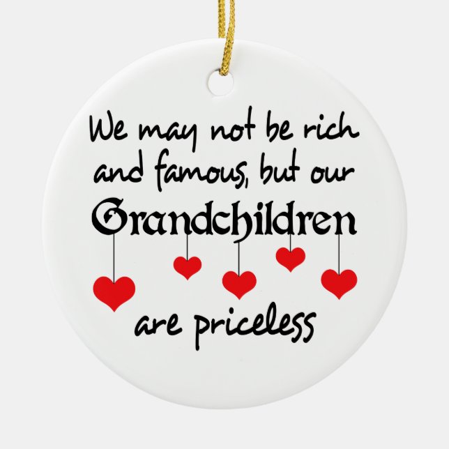 Priceless Grandchildren Ceramic Ornament (Front)