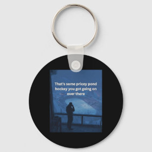 Pricey Pond Hockey Outdoor Ice Rink Tee For Hockey Keychain