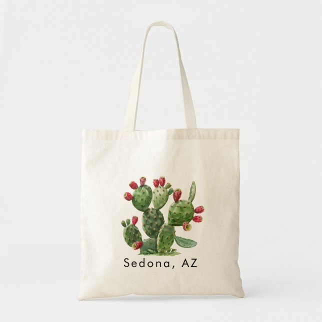 Prickley Pear Cactus Desert Design Tote Bag (Front)