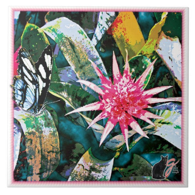 Prickly Bromie Ceramic Tile (Front)