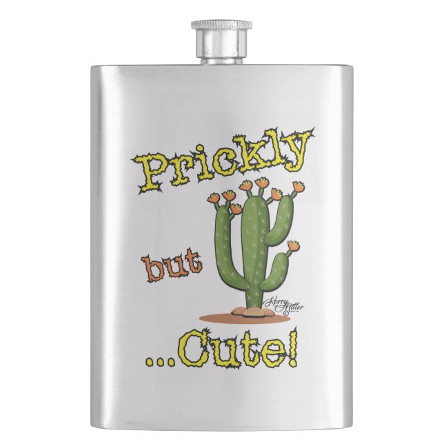 Prickly But Cute Hip Flask (Front)