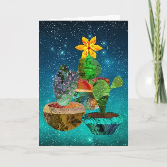 Prickly Cactus Starry Sky Apology Card (Front)