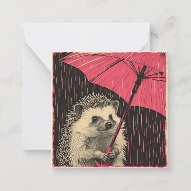 Prickly Friends & Frolicking Rain:Hedgehog Antics  Card (Front)